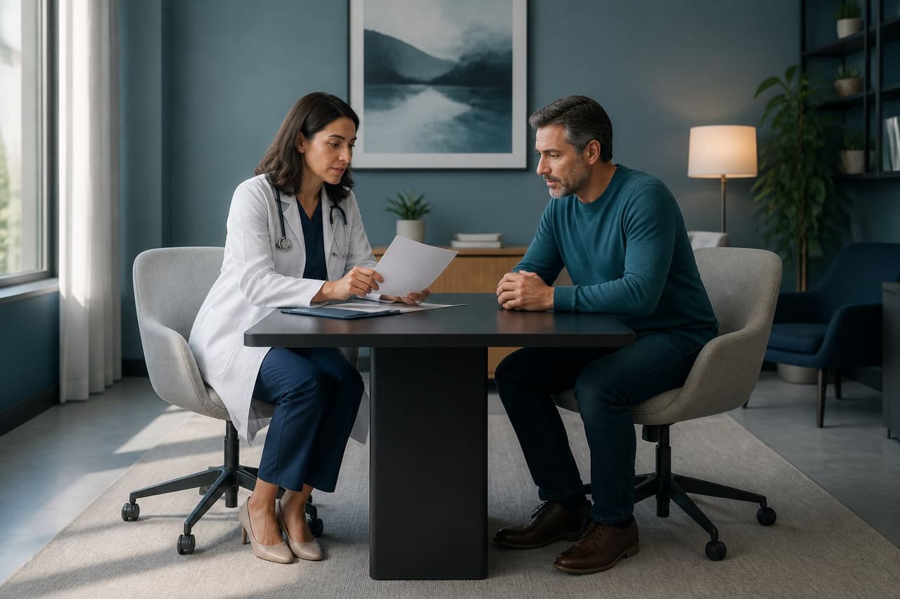 Review labs with a physician