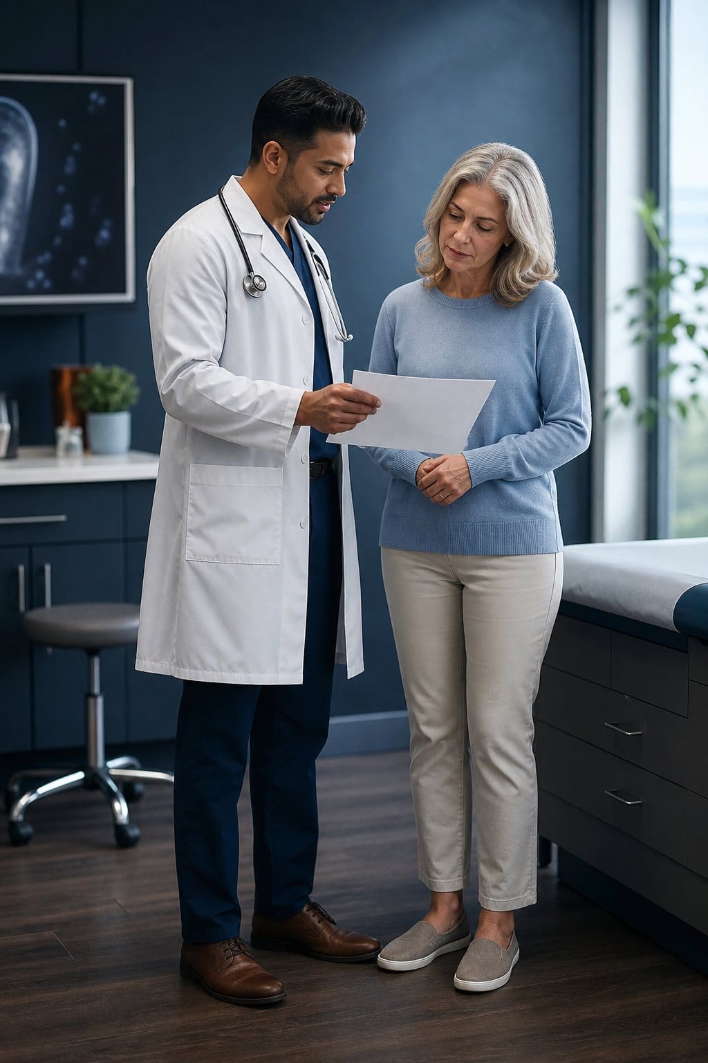 Review labs with a physician